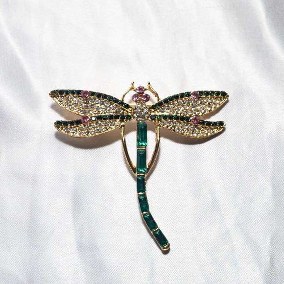 ✨Betsey Johnson Leandra Dragonfly Rhinestone Brooch - Picture 5 of 6